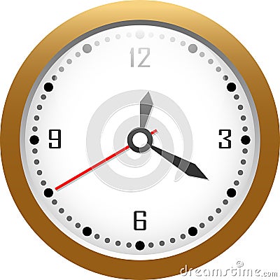 Gold watch 12:20 Stock Photo